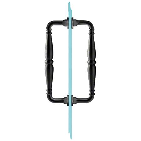 CRL V1c6x6bl Black 6 inch Victorian Style Back-to-Back Pull Handle