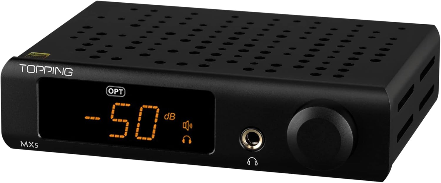 Topping MX5 Multi-Function Power Amplifier Digital HiFi Headphone Amp Audio Amplifier 70w x 2 USB Coaxial Fiber DAC Decoder Amplifiers Black