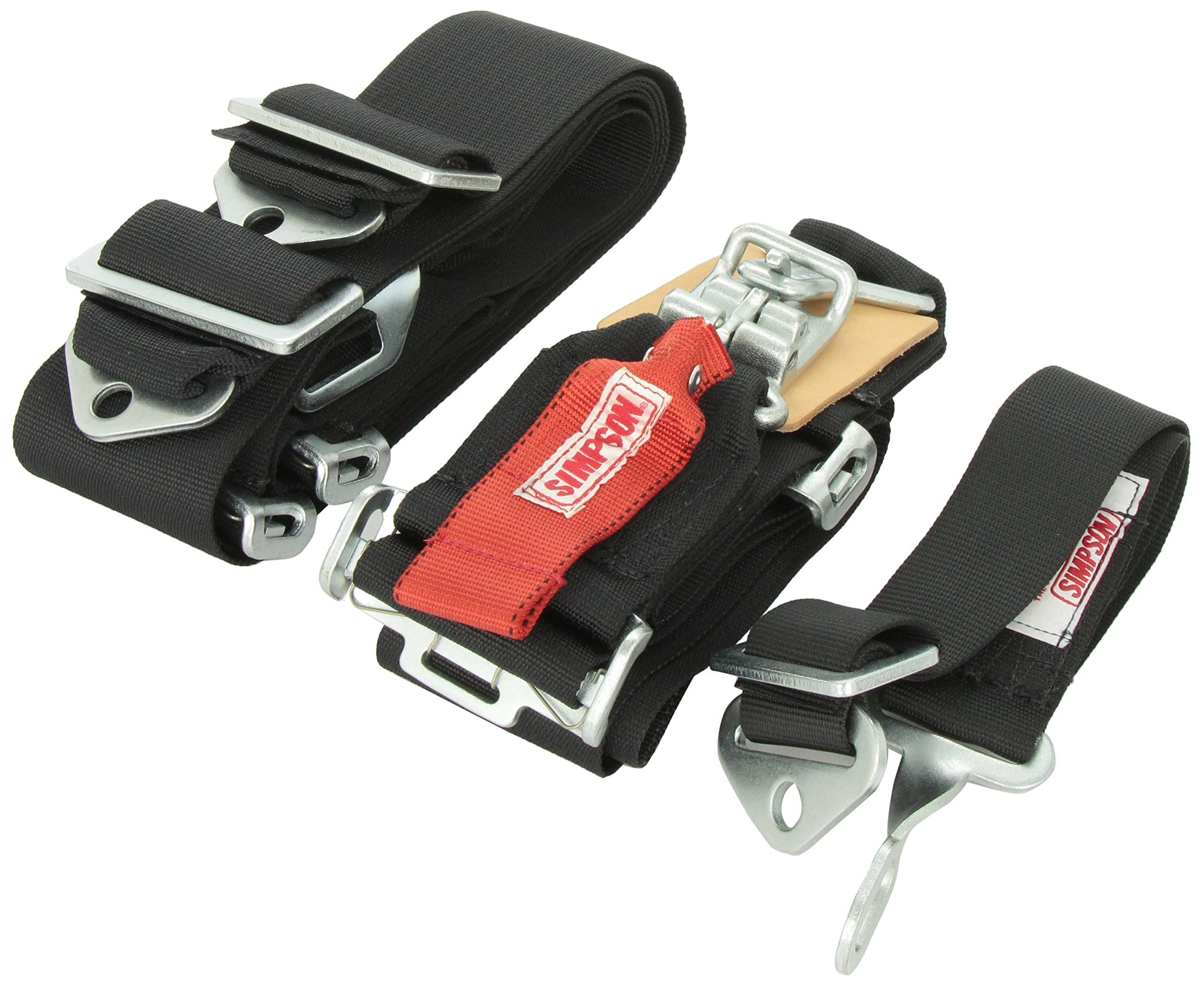 Simpson Racing 29063BK Latch and Link 55 Black Pull Down Bolt-In Individual 5-Point Harness System