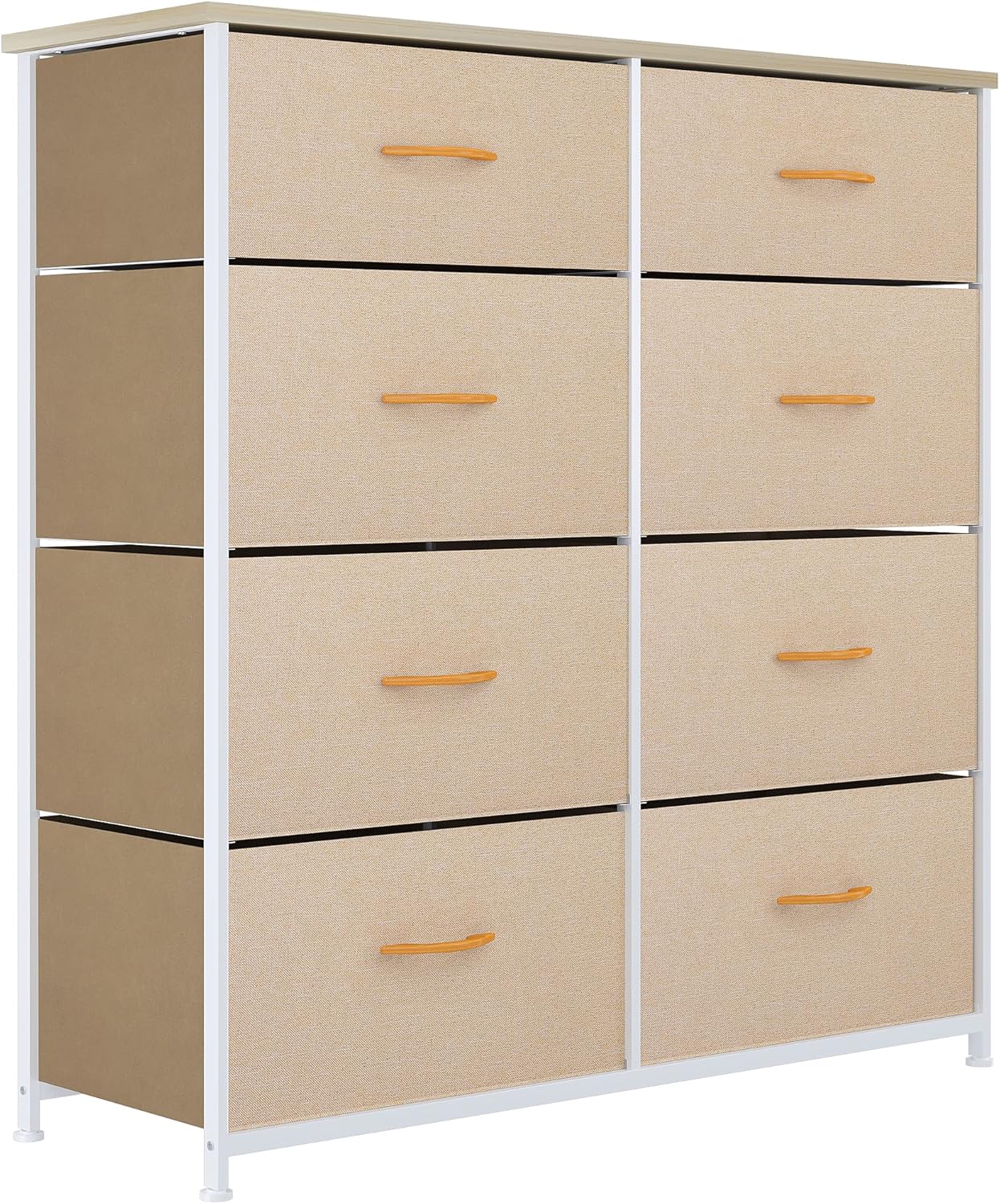 YITAHOME 8 Drawer Dresser - Fabric Storage Tower Unit with Large Capacity, Organizer Unit for Bedroom, Living Room & Closets - Sturdy Steel Frame, Wooden Top & Easy Pull Fabric Bins (Gray)