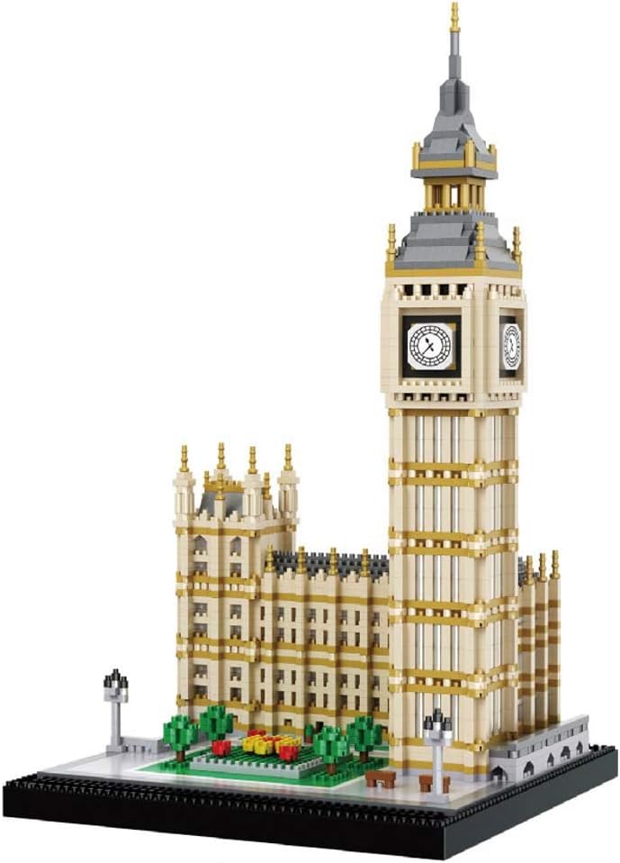 dOvOb Real Big Ben Micro Building Blocks Set (3600PCS) - World Famous Architectural Model Toys Gifts for Kid and Adult Pack of 2
