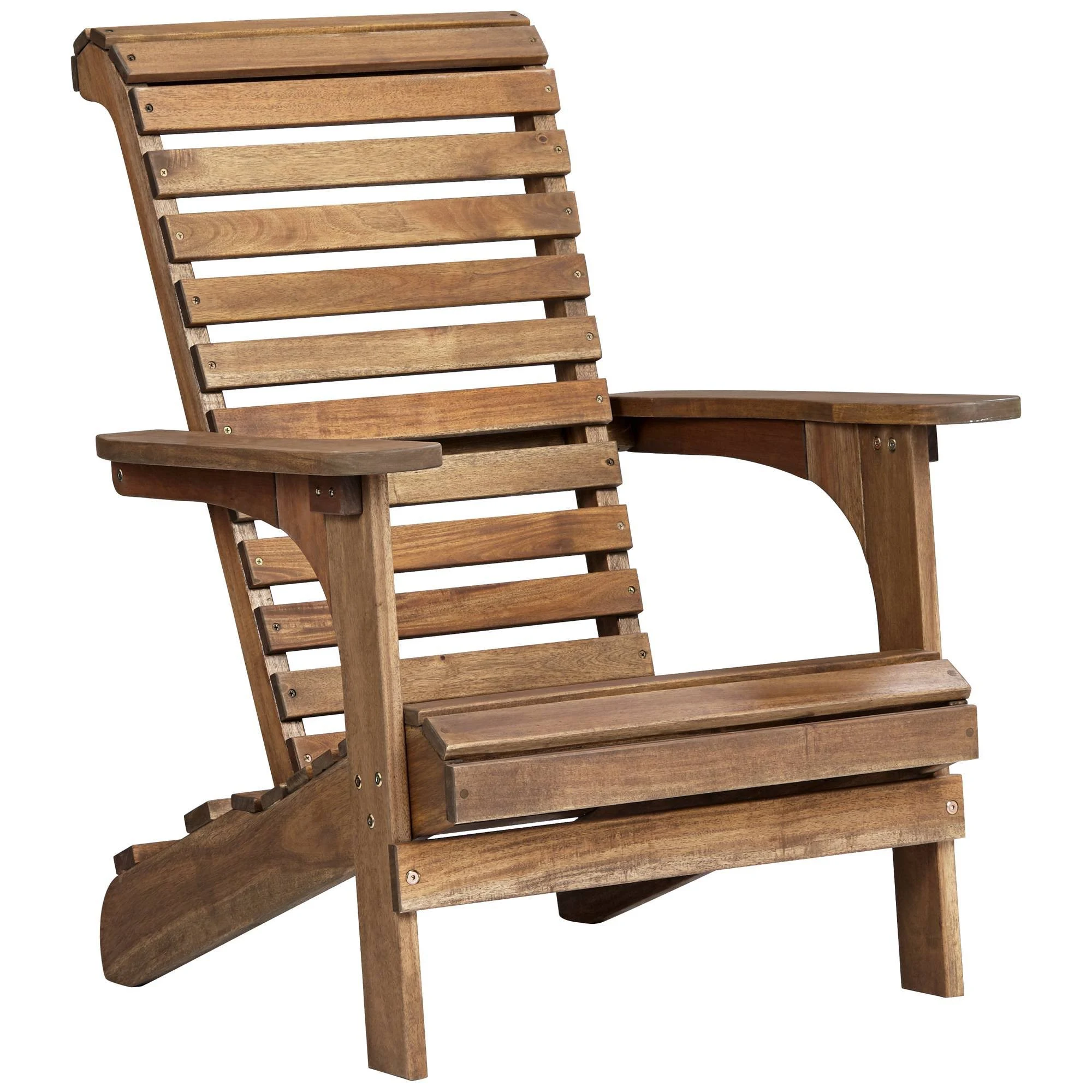 Teal Island Designs Kenneth Acacia Natural Wood Adirondack Chair, Brown