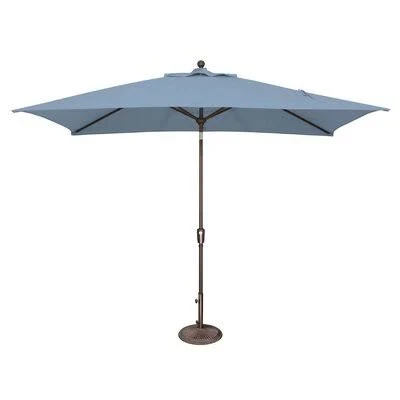 Launceston 10& x 6.5& Rectangular Market Umbrella Sol 72 Outdoor Fabric Color: Sunbrella / Cast Ocean, Frame Color: Black