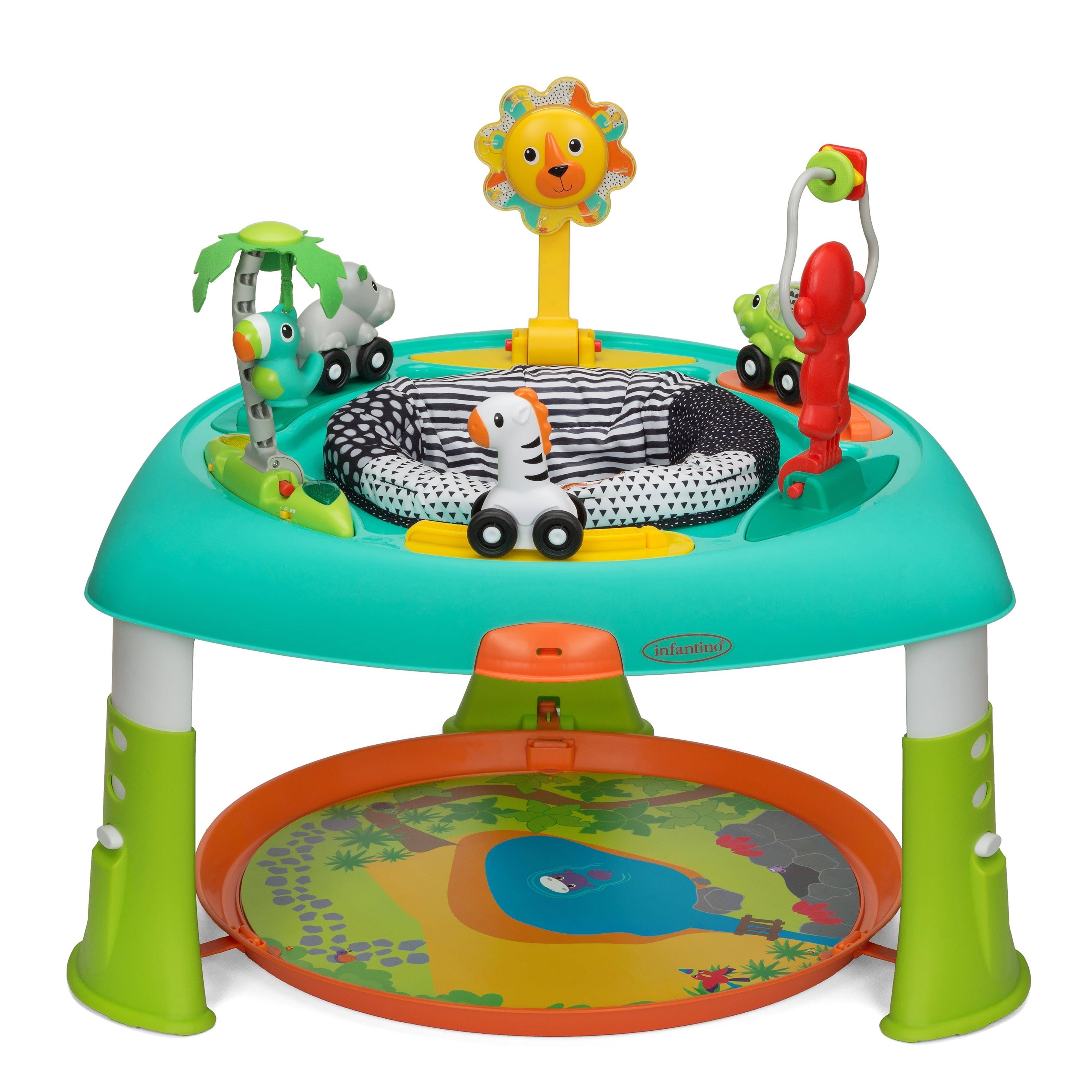 Infantino Entertainer u0026 Activity Table, 2-in-1 Sit, Spin u0026 Stand, Tiny to Toddler, 4 Months-5 Years