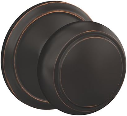 Schlage Custom FC21 AND 716 CAM Andover Knob with Camelot Trim Hall-Closet and Bed-Bath Lock, Aged Bronze Pack of 2