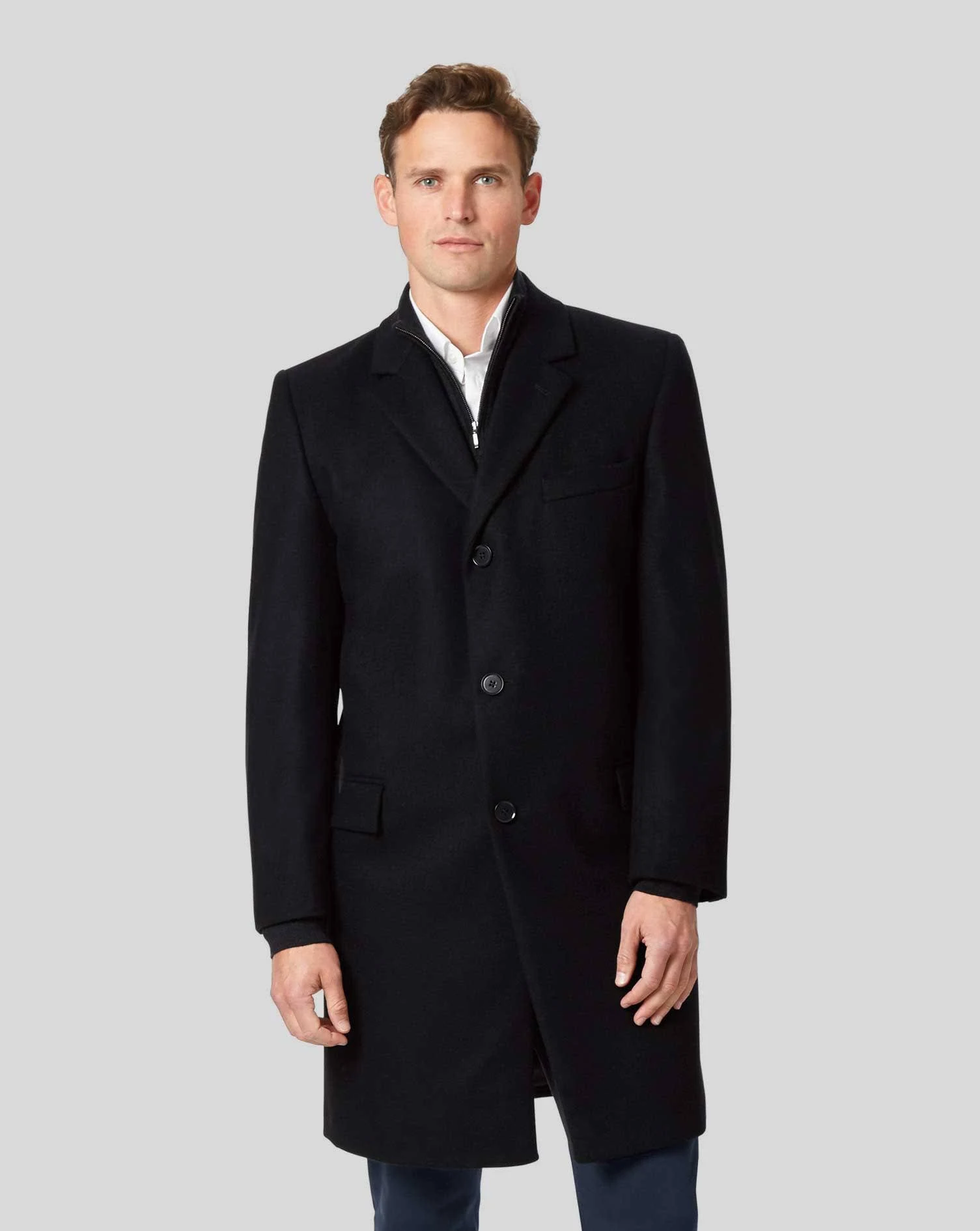 Italian Wool Cashmere OverWool/cashmere Coat - Black
