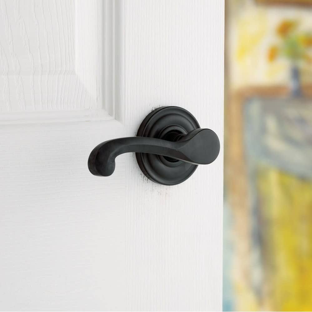 Baldwin 5445V190LMR Individual Classic Estate Lever Without Rosettes Satin Black
