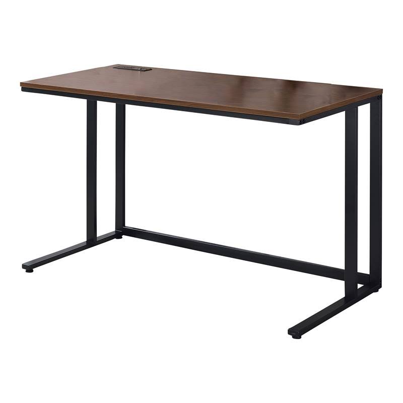 Furniture of America Nillaine Wood Writing Desk in Walnut and Black