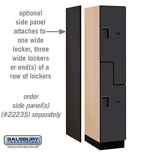 Salsbury Industries Extra Wide Designer Wood Locker - Double Tier S Style - 1 Wide - 6 Feet High - 21 Inches Deep - Black