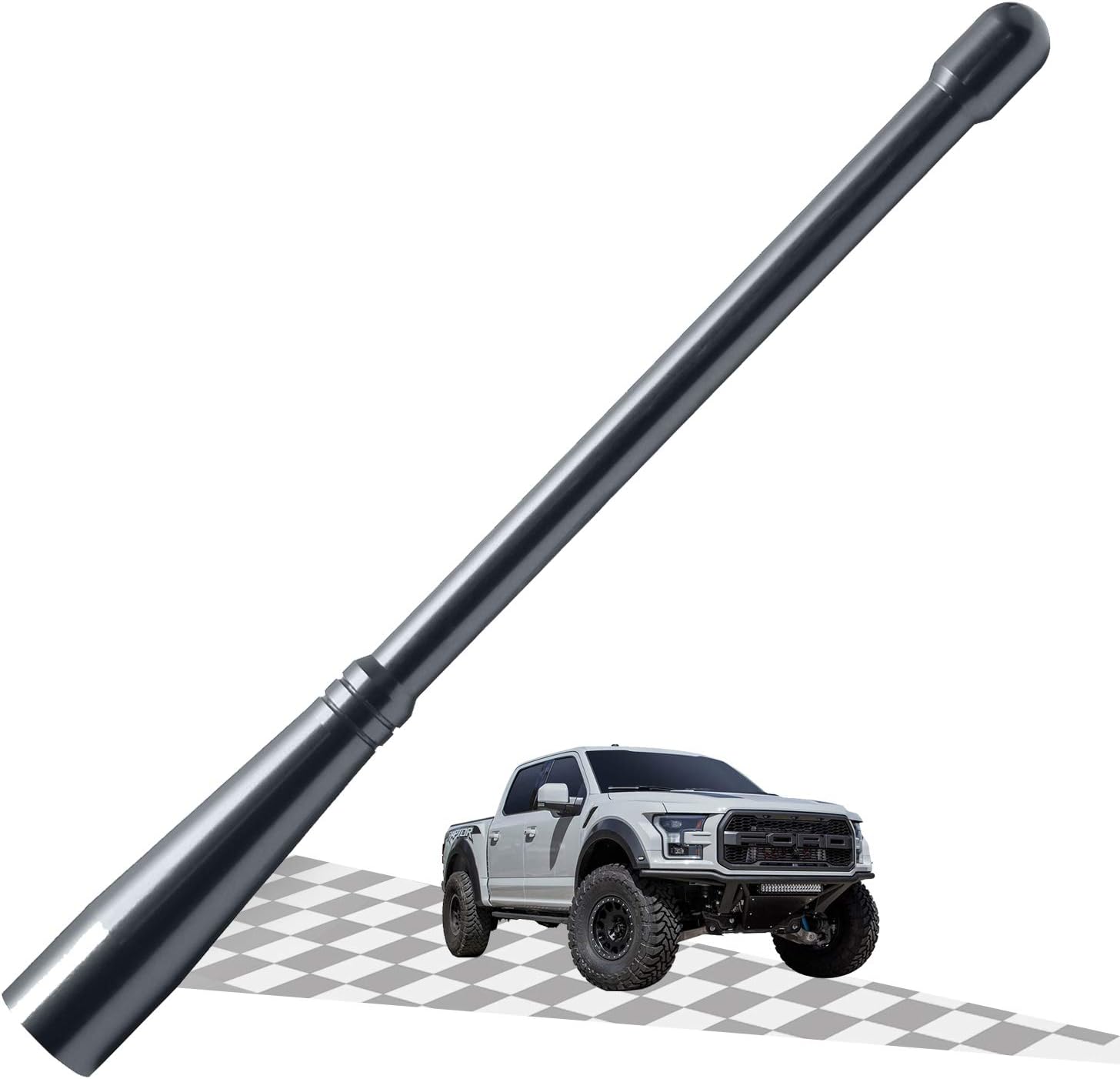 Elitezip Replacement Antenna for Ford Raptor 2010-2018 | Optimized AM/FM Reception with Tough Material | 6.75 Inches - Carbon Black