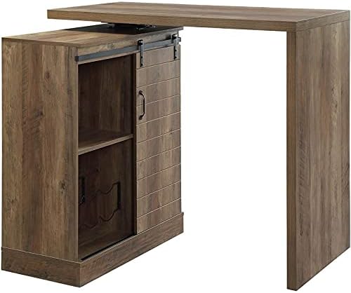 Acme Furniture Quillon Bar Table, Rustic Oak Finish