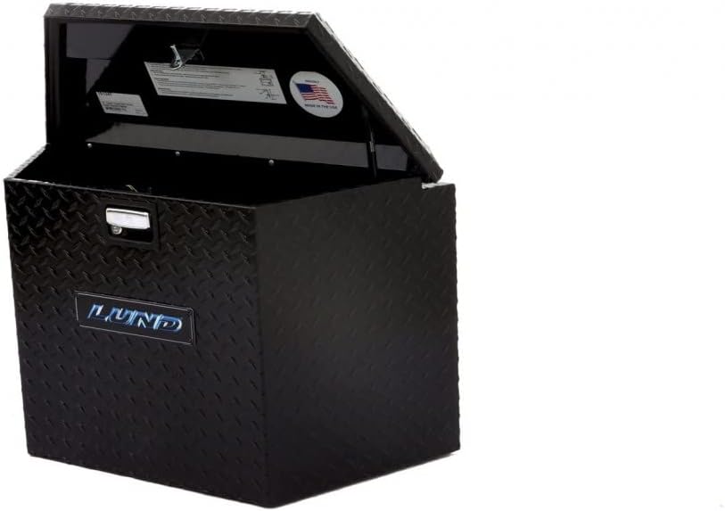 Lund Trailer Tongue Storage Box - Universal Aluminum Black | Dim A: 34; Dim B: 16; Dim C: 22.5; Dim D: 21