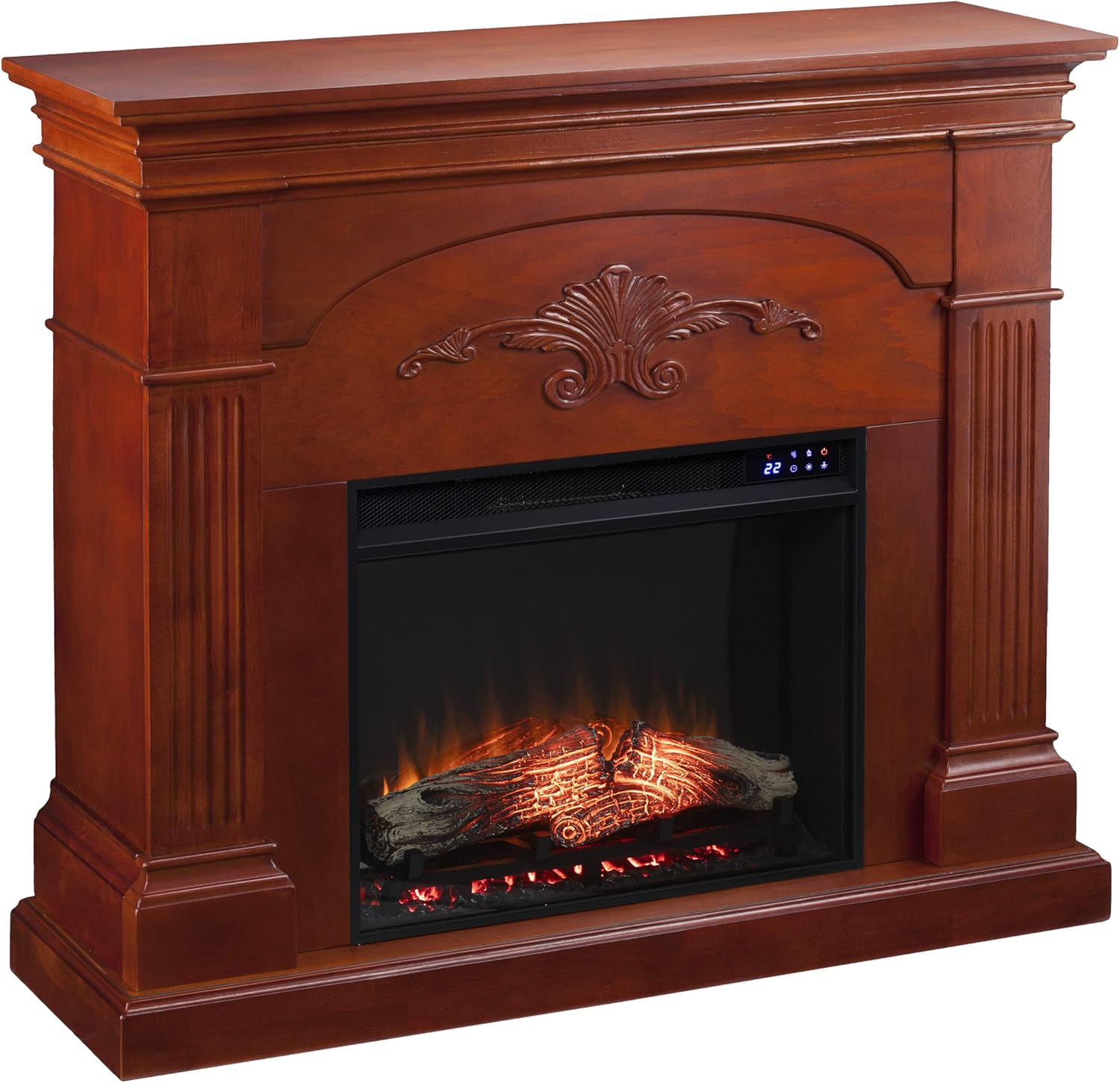 SEI Furniture Sicilian Fireplace, New Mahogany