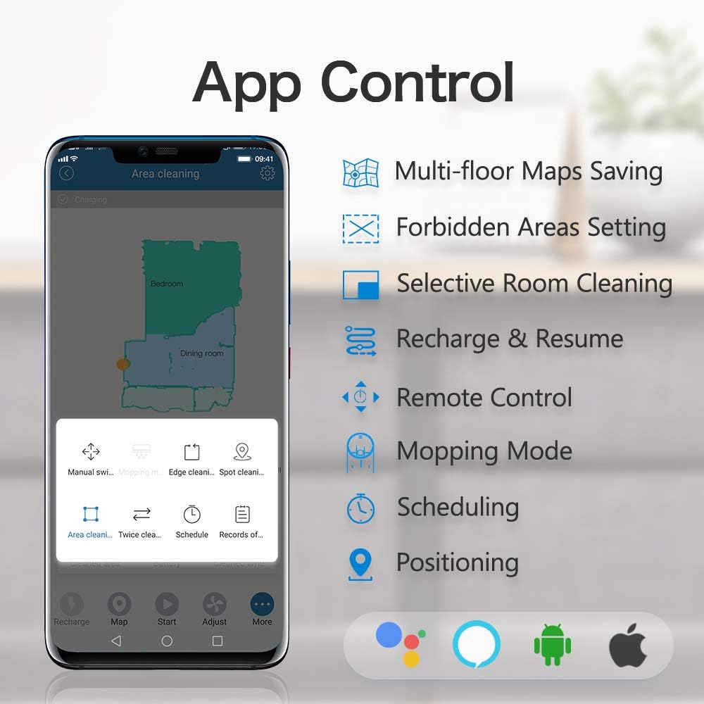 Proscenic M6 PRO Wi-Fi Connected Robot Vacuum Cleaner and Mop, Alexa & Google Home& App Control, Lidar Navigation, Robotic Vacuum with Mapping, 2600 Pa Suction and Selective Room Cleaning