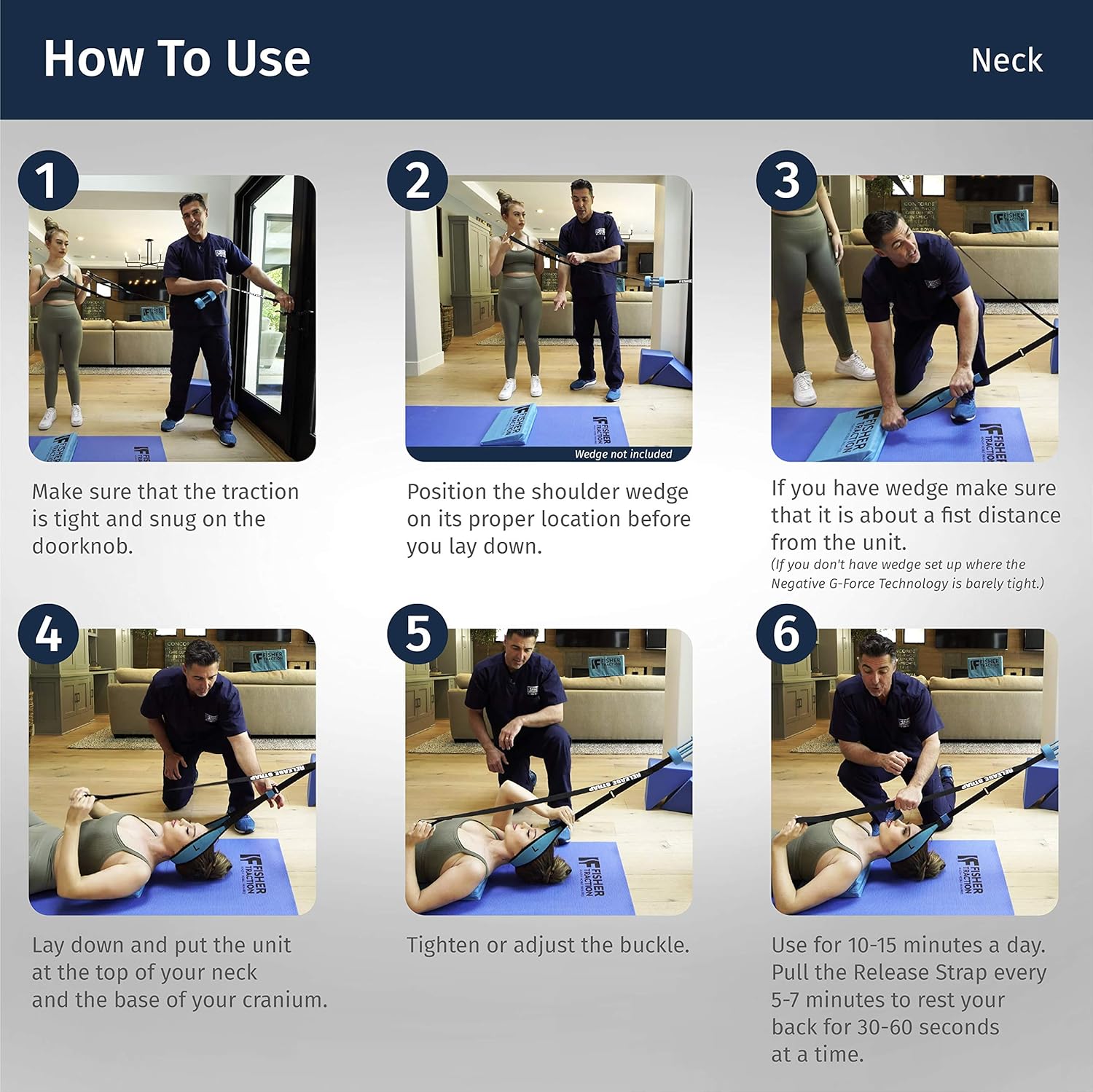 Fisher Traction Neck Pain & Headache Relief, Invented & Patented by Doctor for Pinched Nerves & Disc Bulges for Neck Pain Relief. Mobile Decompression and Neck Stretcher (Neck Unit)