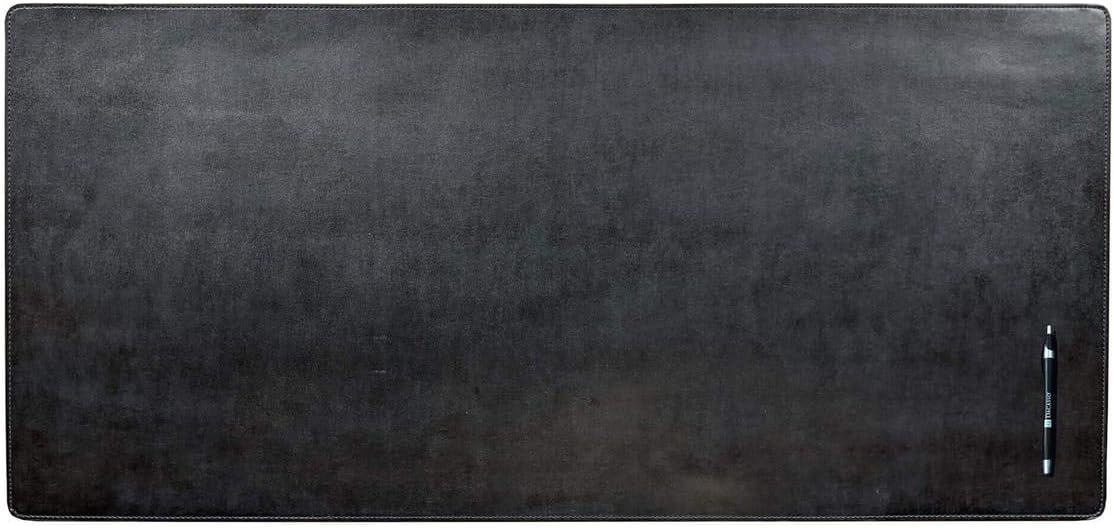 Black Bonded Leather No Core Rollable Desk Mat, 36 x 17