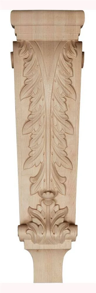Ekena Millwork CORW06X03X22PAAL 6 1/4x22W x 3x22D x 22x22H Large Acanthus Pilaster Corbel, Alder