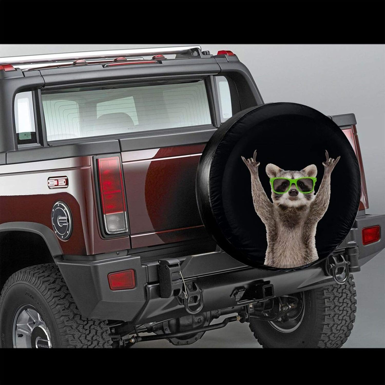 Hitamus Funny Raccoon Spare Tire Cover for Jeep Wrangler RV SUV Camper Travel Trailer Accessories 14 15 16 17 Inch Sunscreen Dustproof Wheel Cover&hellip; (15 inch)
