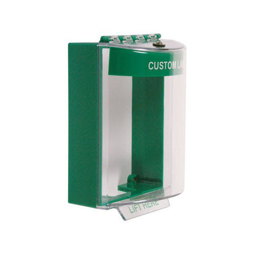 STI 13220CG Universal Stopper with Horn, Surface Mount, Custom LABEL, Gray