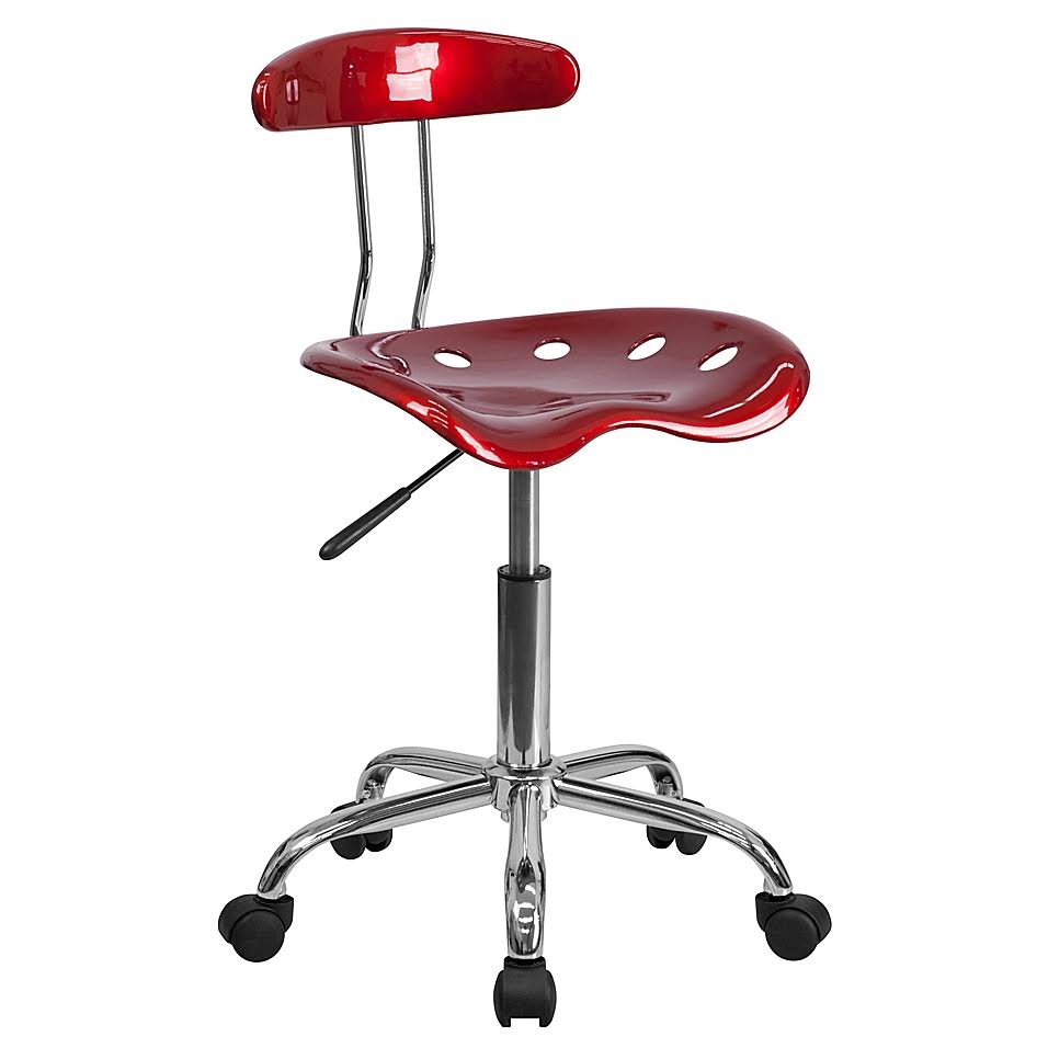 Flash Furniture Vibrant Task Chair with Tractor Seat in Red