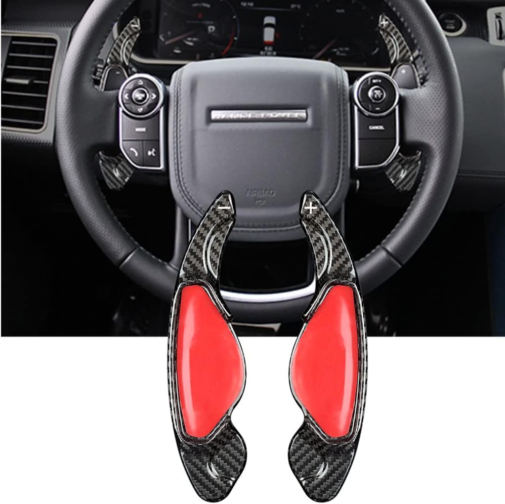 Carbon-Fiber Paddle-Shifter Extension for Land-Rover Jaguar - Paddle Shifter Cover,Car Refitting Decoration Accessories,for Land Rover Jaguar XF XE XJ F-PACE F-Type (Black) Pack of 2