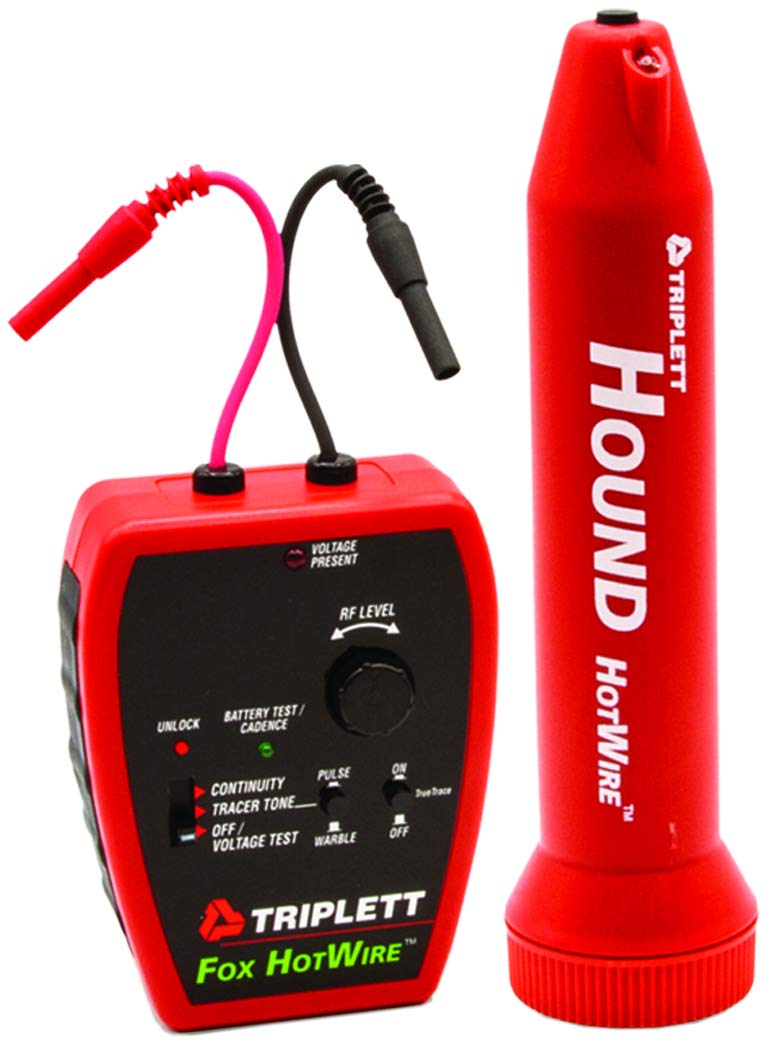 Triplett 3388 Fox & Hound HotWire Live Wire Tone and Probe Wire Tracing Kit with Adjustable Sensitivity - Traces Wires from 0 ~ 250 VAC and up to 1000 ft