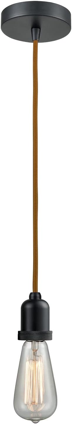 Innovations 100BK-10CR-0BK Transitional One Light Mini Pendant from Whitney Collection in Black Finish,