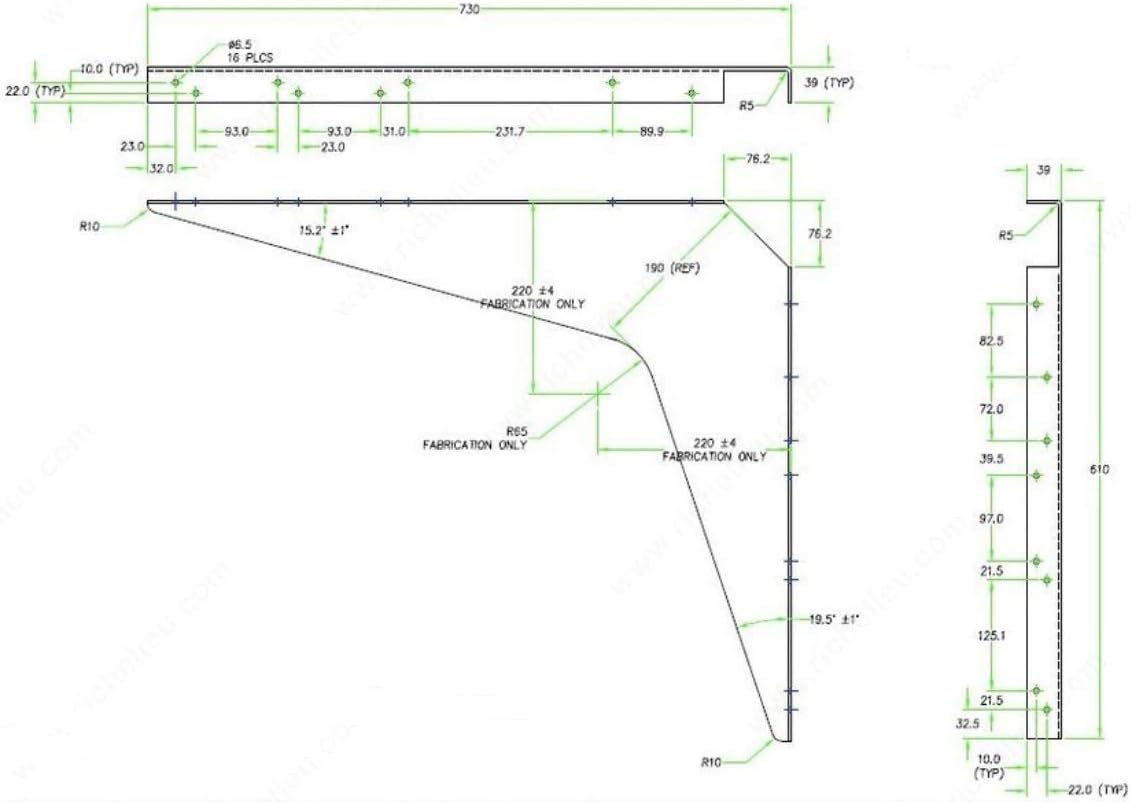 One Pair Workstation Heavy-Duty Reversible Brackets 1000lb. Load Capacity [per Pair] (12