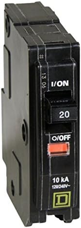 Square D 6-Pack QO120 20-Amp 1-Pole Plug-On Circuit Breaker (6 Pack), black