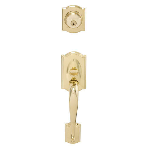 Schlage F62CAM716ACCRH Camelot with Accent Right Hand Double Cylinder Handleset and TRIM, Aged Bronze