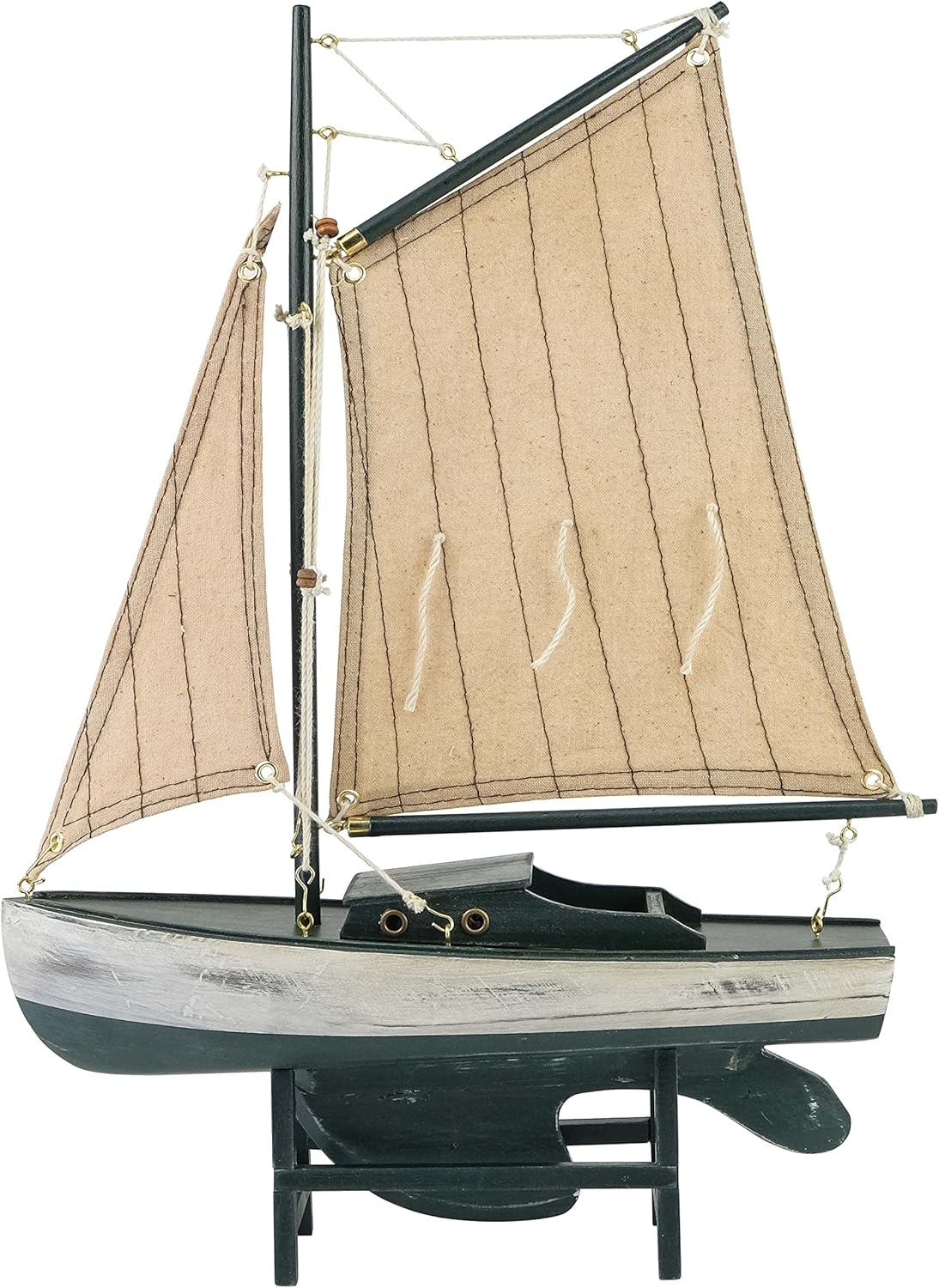 SAILINGSTORY Wooden Sailboat Decor Sailboat Model Boat Decor Model Ship Yacht Distressed Red