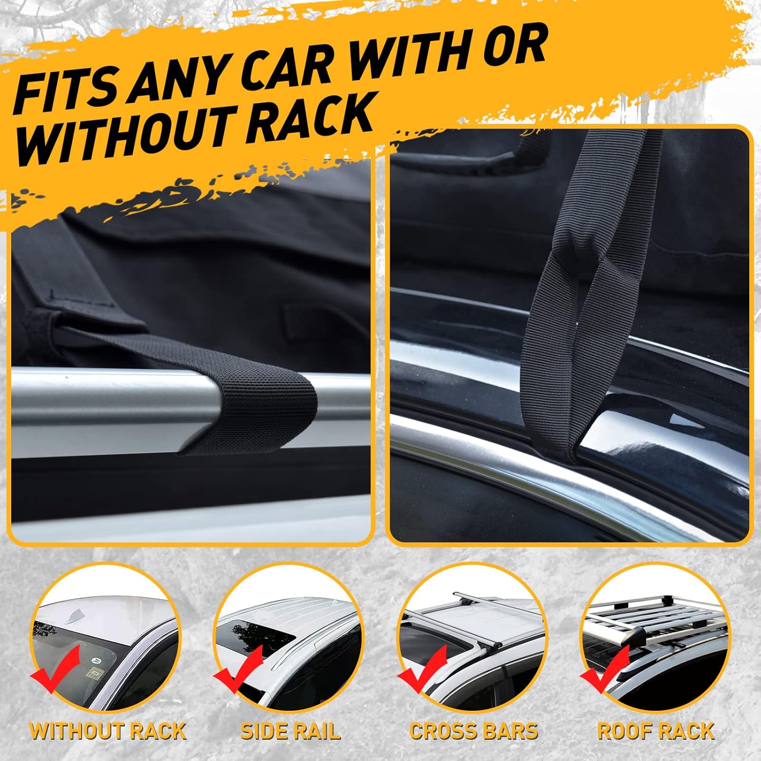 Rooftop Cargo Carrier Bag, WILDROAD 21 Cubic Feet 600D Ultra Anti-Tear Fabric Waterproof Car Roof Bag, Soft-Shell Roof Bag with Storage Bag, Anti-Slip Mat and 6 Door Hooks Fits Car with/Without Racks