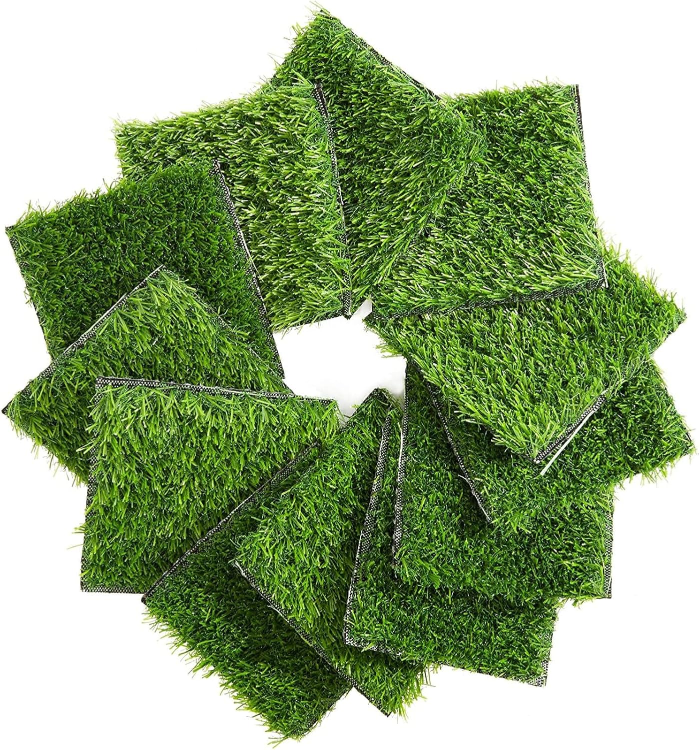 Juvale 12 Pack Small Synthetic Grass Squares for Garden and Decorations (6 x 6 in)