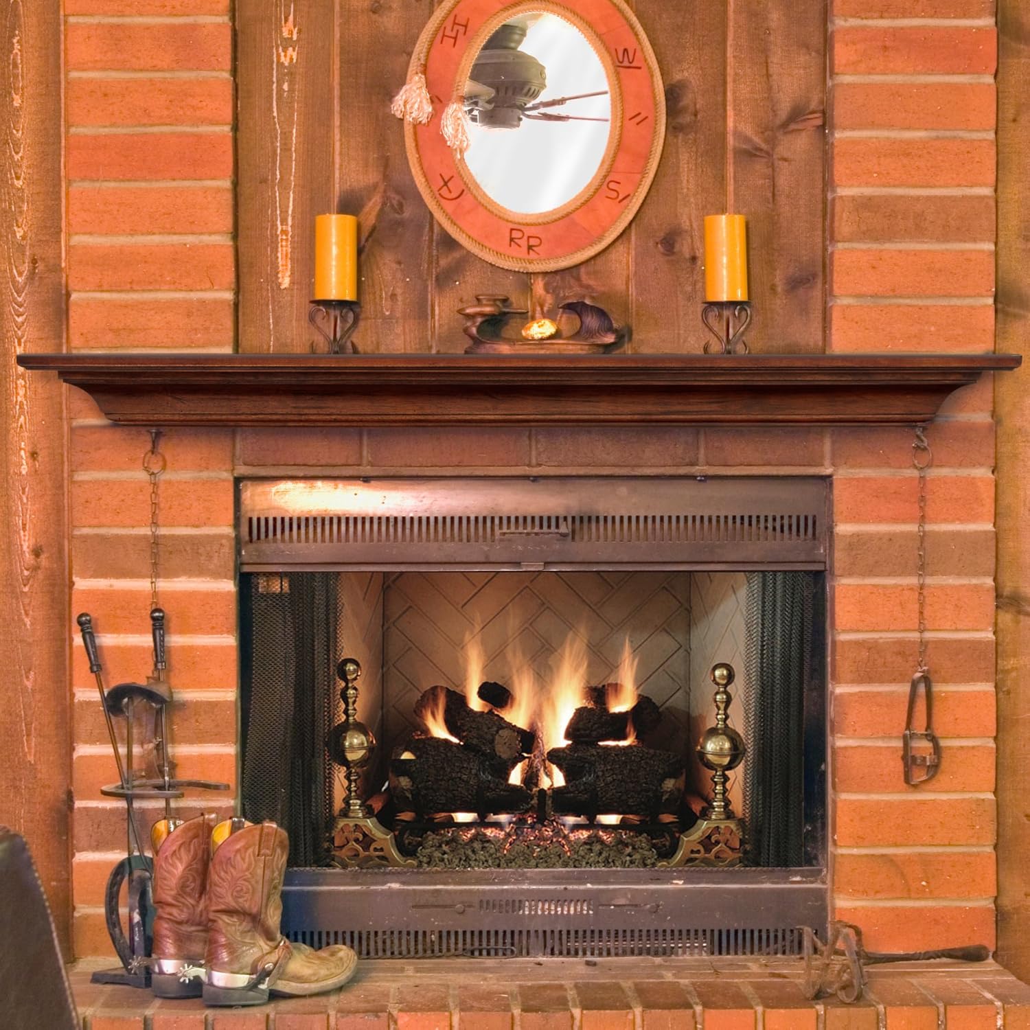 Pearl Mantels 495-72 Auburn Arched Wood Fireplace Mantel Shelf, 72