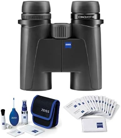 Zeiss 8x32 Conquest HD Binoculars (Black) with Lens Cleaning Kit and Moist Cleaning Wipes Pack