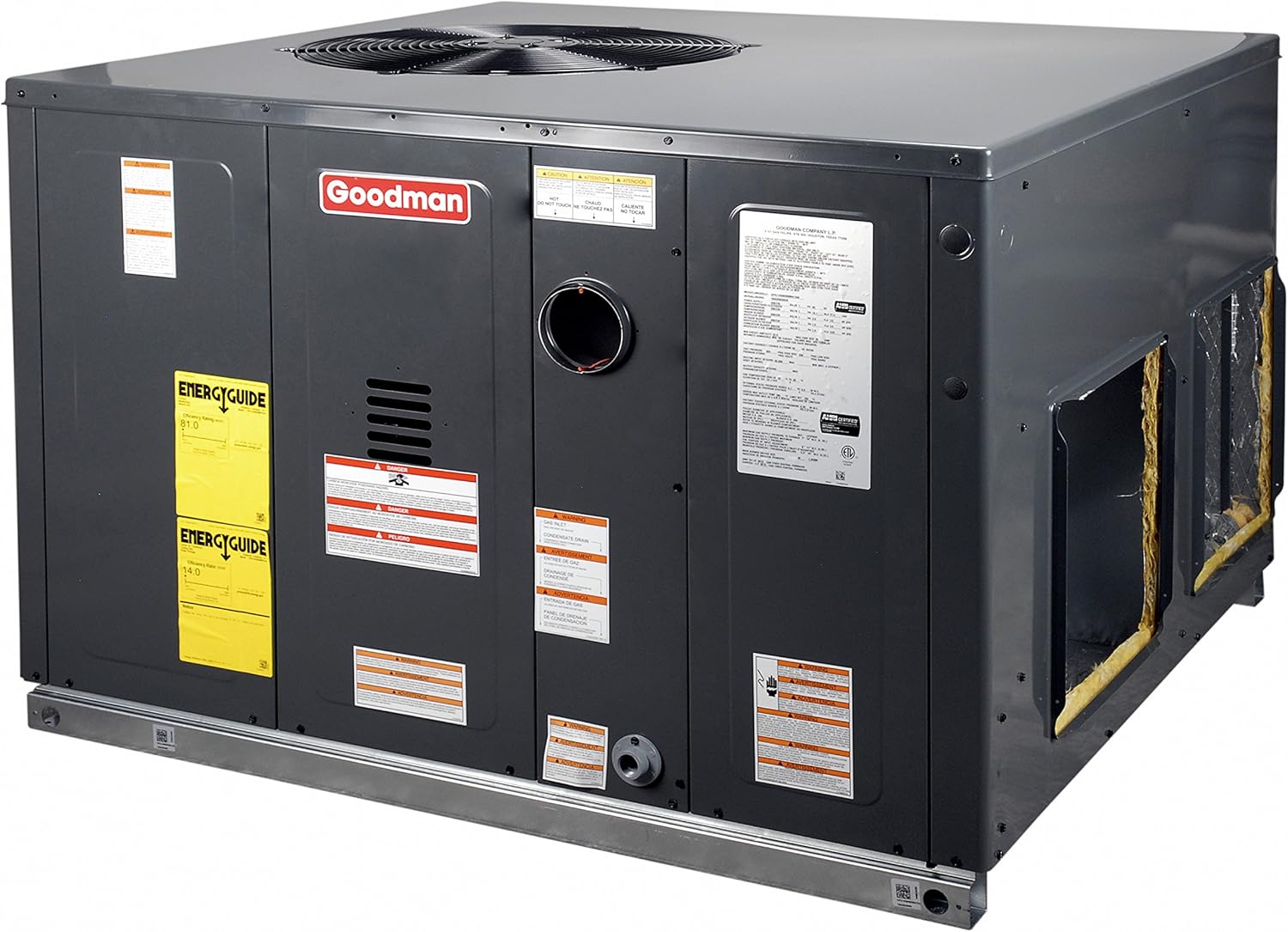 Goodman 3 Ton 14 Seer 60,000 Btu 81% Afue Gas Package Air Conditioner GPG1436060M41