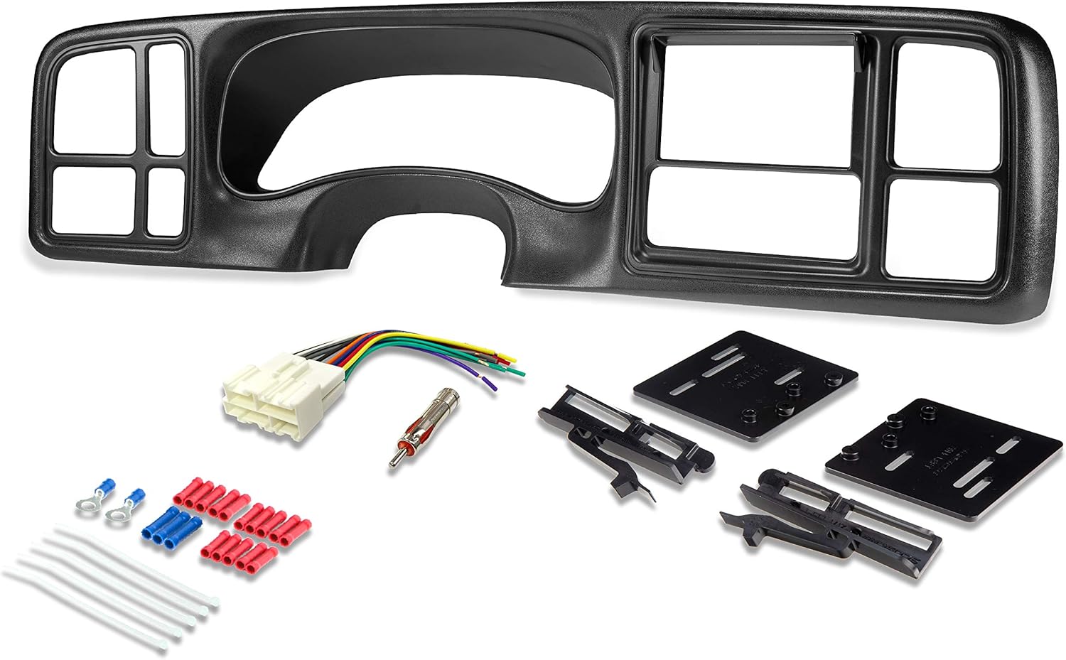 Scosche Install Centric ICGM13BN Compatible with Select 1999-2002 Select GM Trucks ISO Double DIN Black Complete Basic Installation Solution for Installing an Aftermarket Stereo