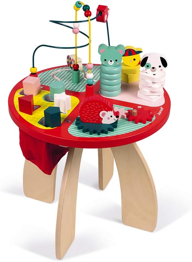Janod Baby Forest Wooden Multi-Activity Table for Ages 1+, one Color, Youth Large / 11-13 (J08018)