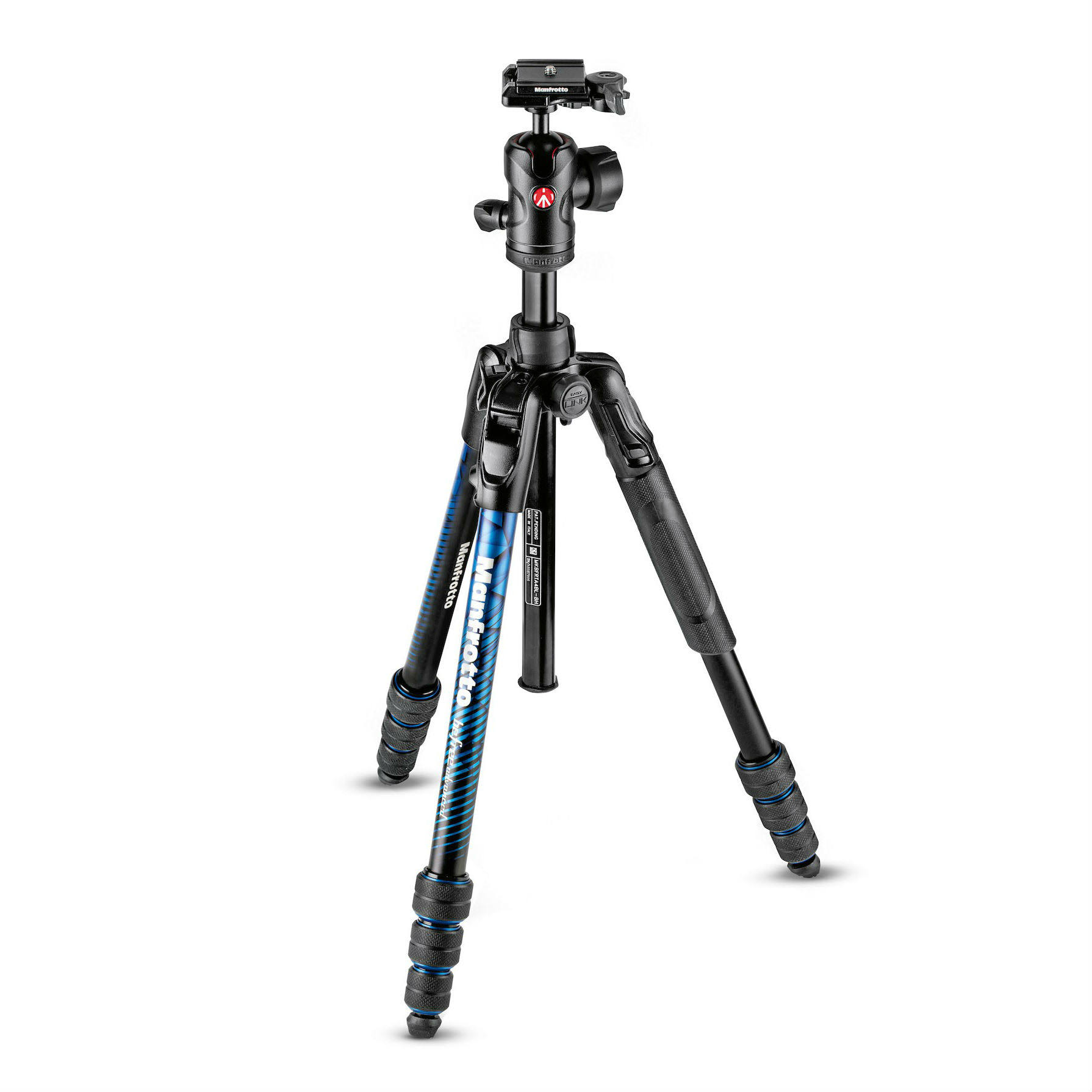 Manfrotto Befree MKBFRTA4BL-BH Ball Head Twist Advanced Aluminium Travel Tripod - Black/Blue