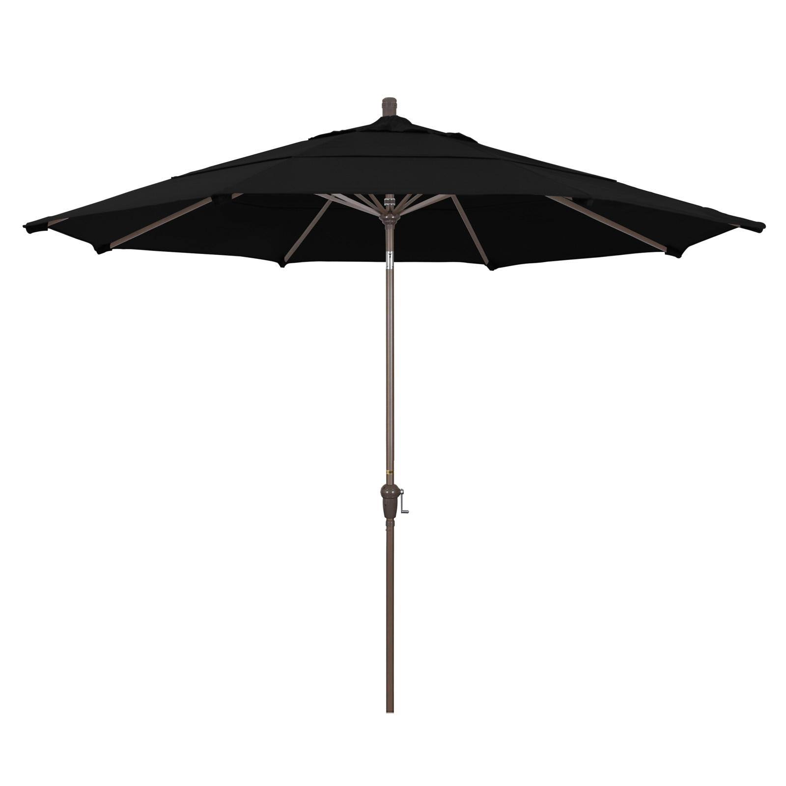 California Umbrella 11 ft. Aluminum Auto Tilt Pacifica Patio Umbrella Black