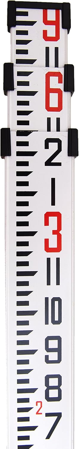 AdirPro 9 FT Dual Sided Aluminum Grade Rod - 8ths, 5 Section Telescopic Rod with Carrying Case Pack of 2