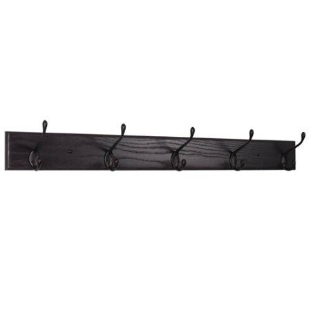 Charlton Home Kyzer Wall Mounted Coat Rack, Black