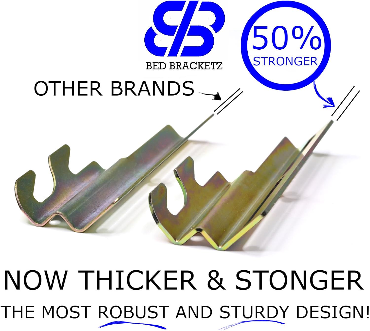 Ronin Factory Hook On Bed Frame Brackets Adapter for Headboard Extra Heavy Duty, Set of 2 Brackets with Hardware, 711 Bracket, Bolt-On to Hook-On Conversion