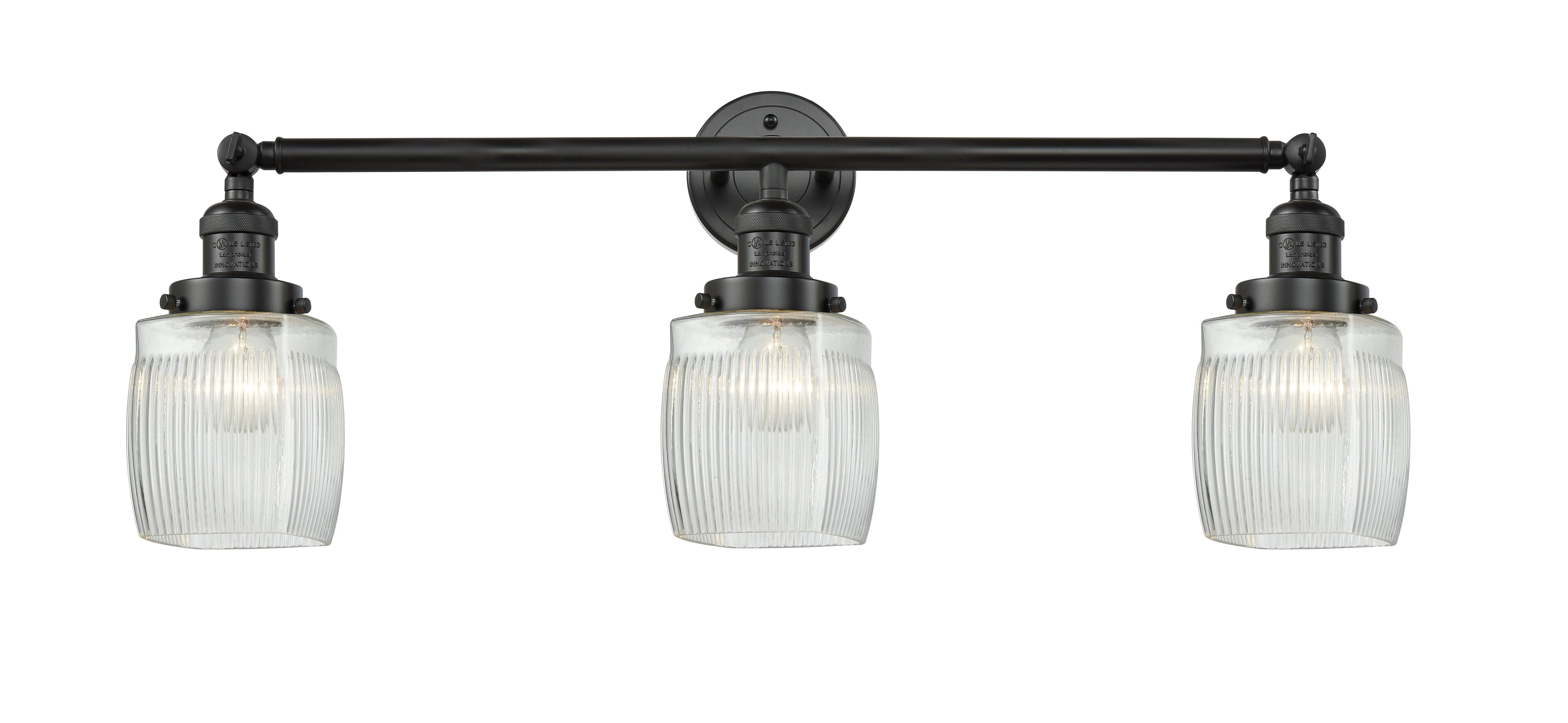 Innovations Lighting Colton 3 Light Bath Vanity Light 205 BK S G302 (Black)