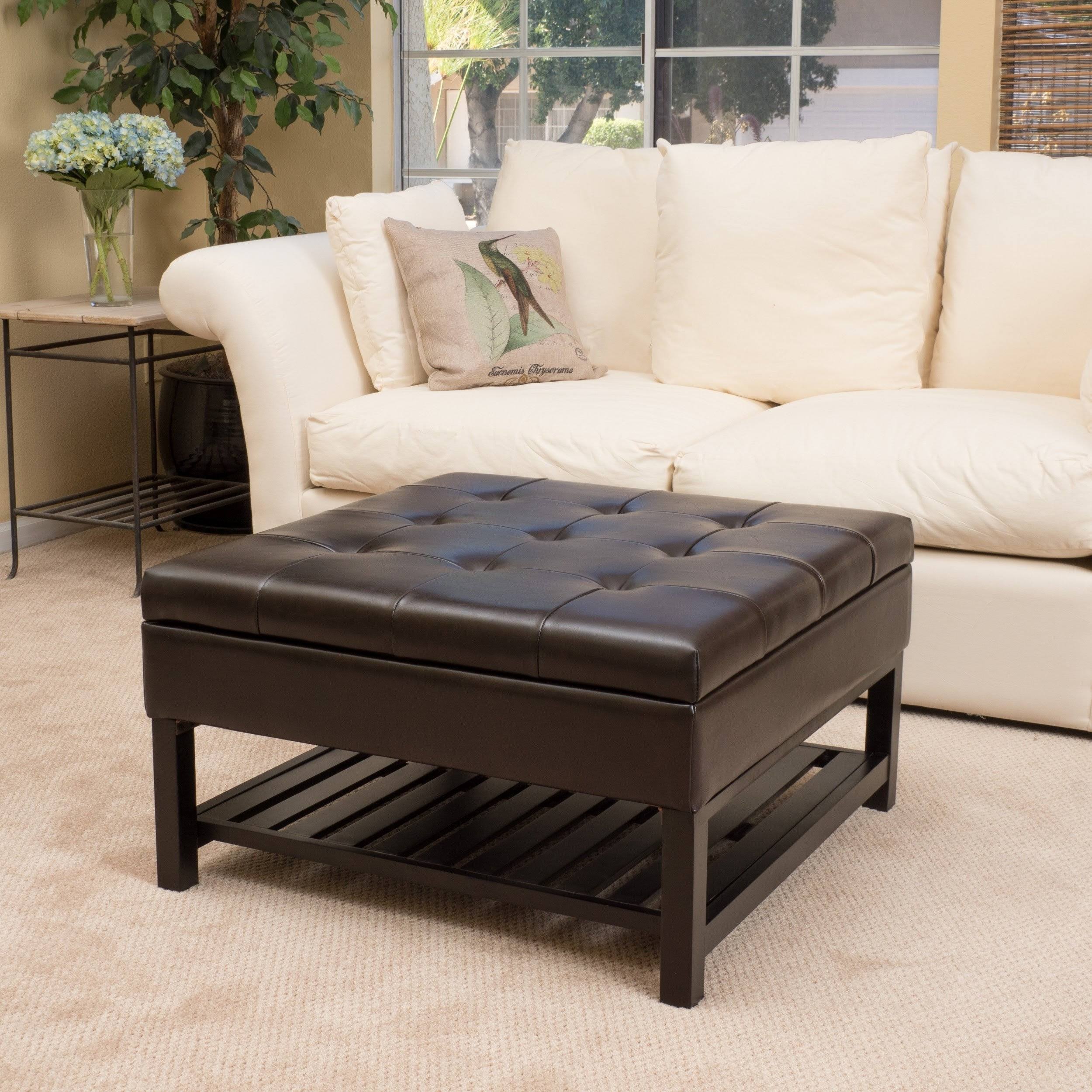 GDF Studio Finn Ottoman with Storage and Bottom Rack