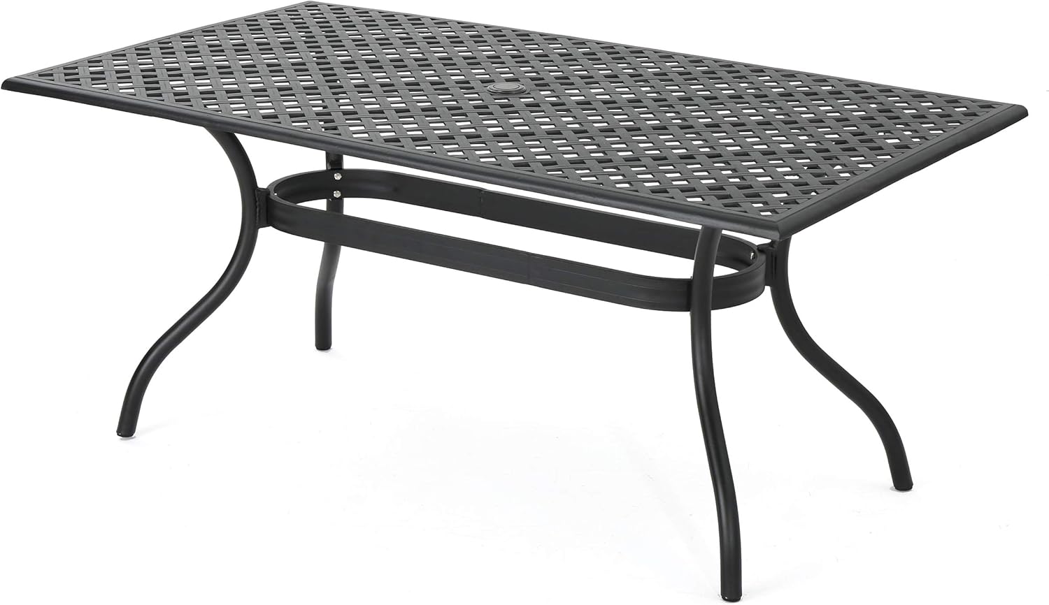 Christopher Knight Home Cayman Cast Aluminum Rectangle Table, Black Sand
