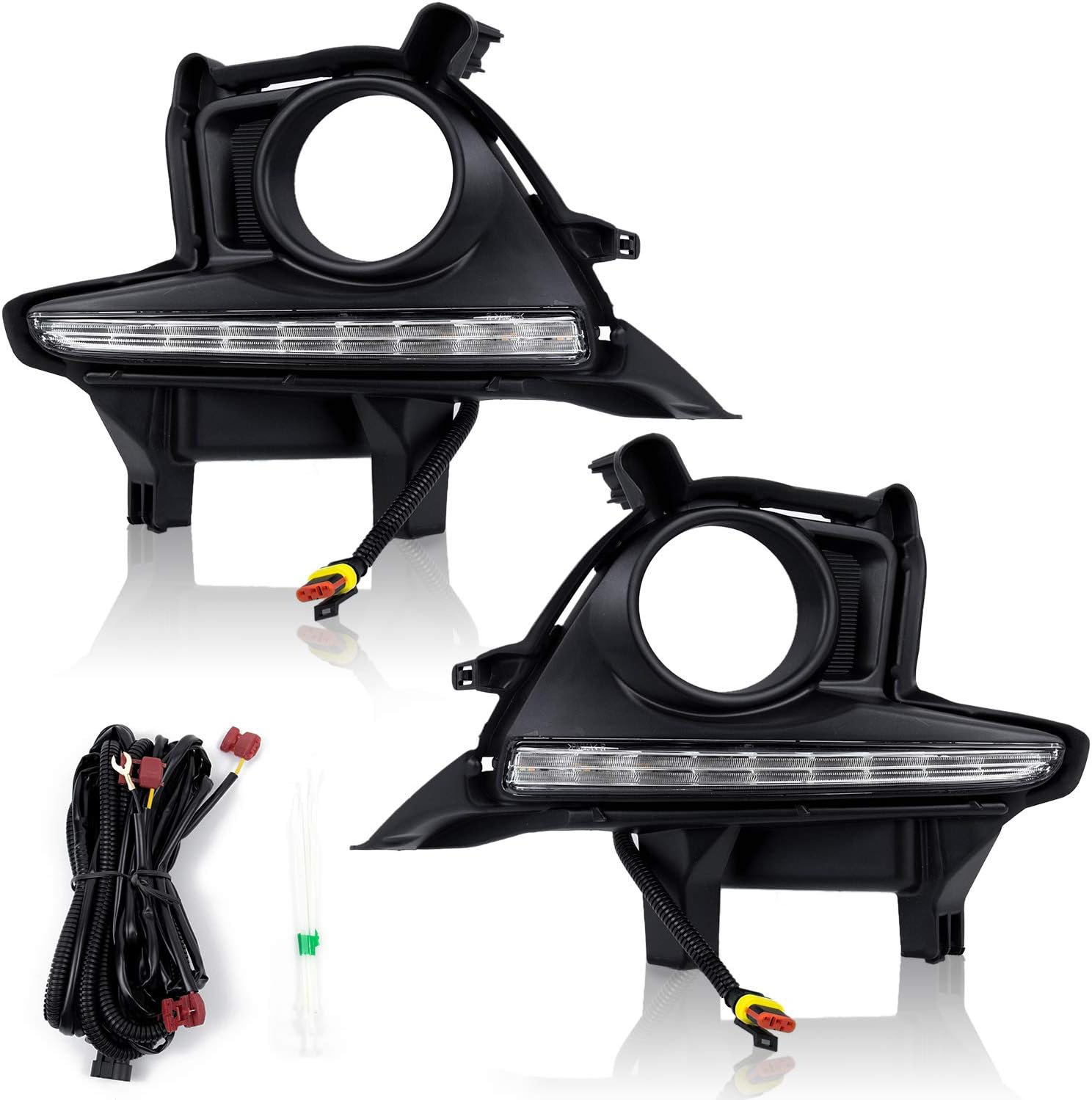 RP Remarkable Power, Fit For 2014 2015 2016 Toyotoa Highlander Clear Bumper LED Fog Light Kit FL7017 Pack of 2