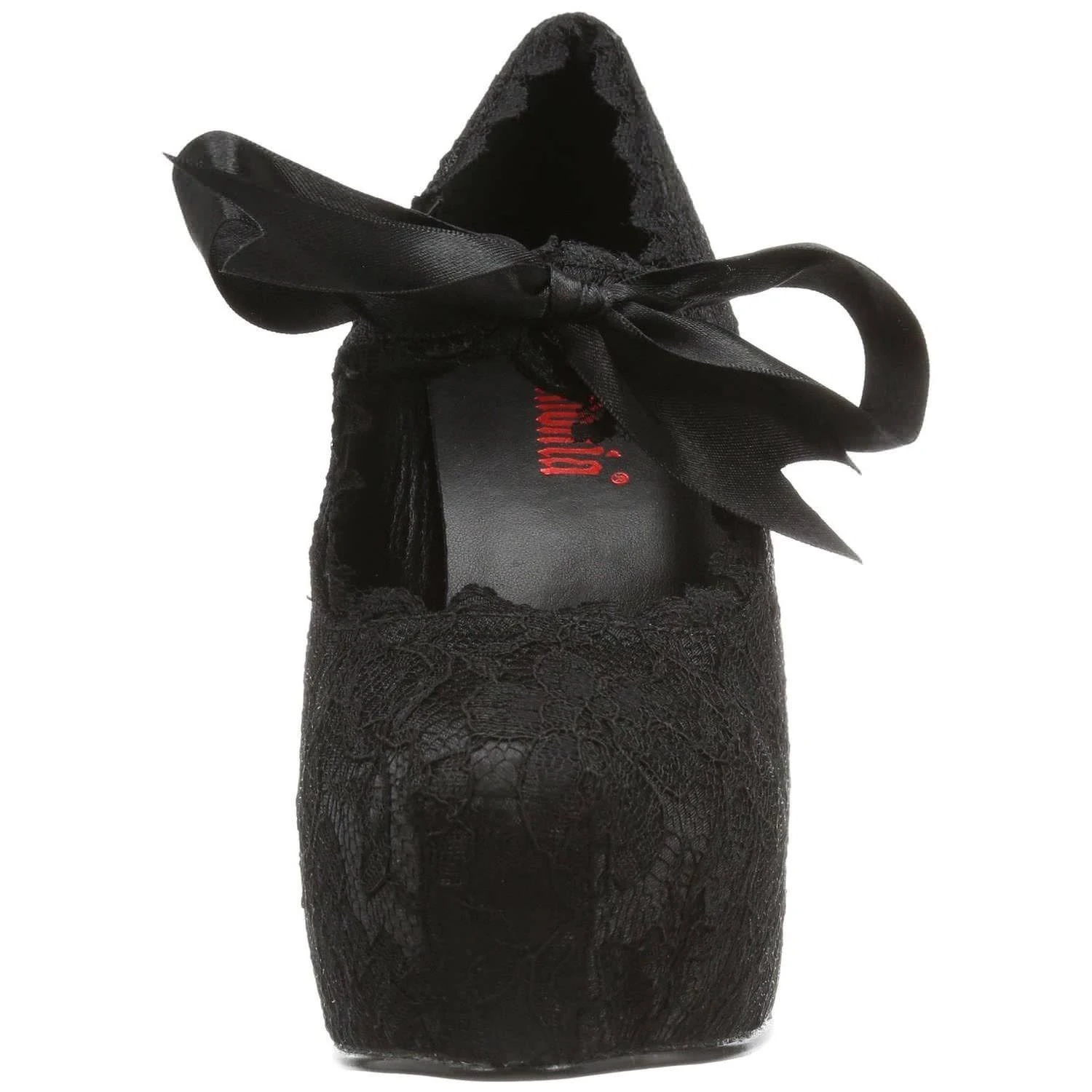 Demonia - DEMON-11 6 / Black Satin-Black Lace