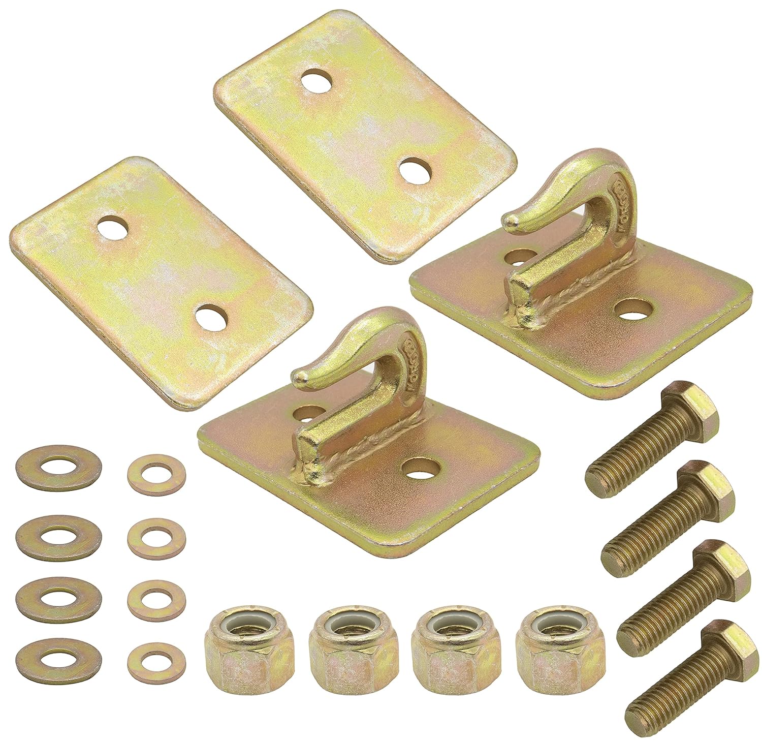 5/16in Bolt On Grab Hook Mount with Backer Plate, Grab Hook 5/16in Bolt-on Grab Hook Grade 70 Forged Steel Tow Hook Work Well for Loader, Tractor Bucket, RV, UTV,Truck Pack of 2