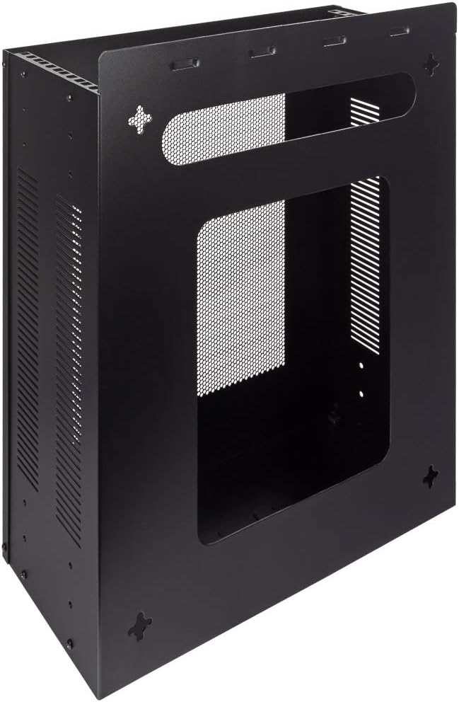 NavePoint 4U Vertical Wall Mountable Server Rack, Black